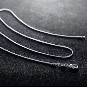 🌑Sterling silver plated necklace Snake Chain 1mm